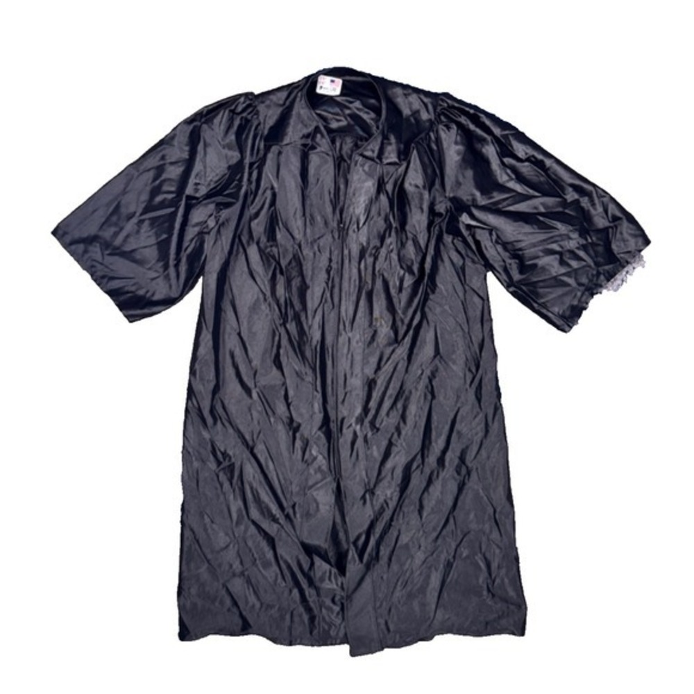 Black Herff Jones Graduation Gown Black Unisex- 5'-5", 5'-6" EUC‎ USA Made